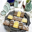 4pcs Christmas Gingerbread House Cookie Cutters 3d Baking Molds Fondant Cake Dec