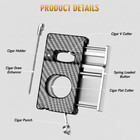 1p 5 In 1 Cigar Cutter Punch   Draw Enhancer Tool Cigar Holde Gift Set Christmas