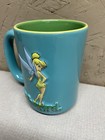 Tinkerbell 3-d Disneyland Resort Cup Coffee Tea Blue And Green Inside 14oz