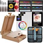 69 Pcs Artists Painting Set With Wood Box Easel   48  12ml Acrylic Painting Set    