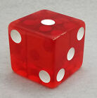 1-large Red Die  Rounded Edges About 1 25-inches Clear Sunken White Spots Dice