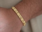 Gold Nugget Bracelet  9mm Bracelet  14k Heavy Plated Gold