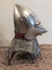 Hounskull Bascinet Helmet 18 Gauge Steel Knight Armor Larp Cosplay Reenactment