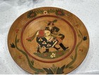 Rare Antique Russian Wood Folk Art Plate By Leonid Sokoloff 12  Ukrainian Dance