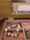 New Vintage Ladies Walnut Wooden Jewelry Box Glass Mirror  kmart  With Jewelry