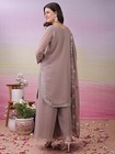 Women s Ethnic Motif Embroidered Kurta With Sharara   Dupatta  High-slit  Sequin