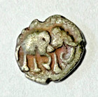 Chalukyas Of Gujarat Silver Coin Damma Rana Hastin 900-1000 Ad  Walking Elephant