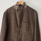 The Territory Ahead Mens Medium Blazer Travel Coat Herringbone Wool Blend Brown