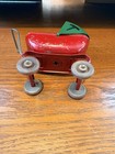 Antique Wood   Tin Doll Baby Pram Carriage Buggy Dollhouse