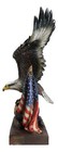 Large 20 h Bald Eagle On Globe With American Flags One Nation Under God Statue
