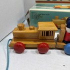 Vintage Wooden Toy Soldiers Counting Math Learning Pull String Train