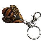 Bee Leather Keychain Bumblebee  Ring Fob Keyring Key Chain Charm Handcrafted