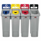 Rubbermaid 2007919 Slim Jim Recycling Station Kit 92 Gal 4-stream  pick-up Only 