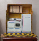 Vintage Wolverine Metal Kitchen Set Stove Refrigerator Toy   575 Playtime  5388