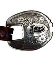 Justin Top Grain Leather Belt Size 26 Made In Usa 209by Steer Skull Buckle 