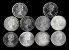 Ten  10  Canada 80  Silver Dollars  1960-67   Lot C97