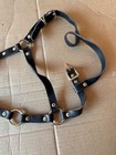 Vintage Black O Ring Harness Bra Silver Tone Punk Goth Clubwear Stagewear