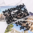 100pcs Black Standard Push Pins Steel Point Plastic Head Thumb Tacks