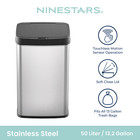 Nine Stars Automatic Kitchen Trash Can 13 2 Gallon Stainless Steel Motion Sensor