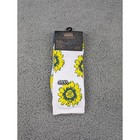 Vans Crew Socks Mens Womens 6 5-9 White Yellow Daisy Sunflower Floral Print New