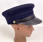 Vtg Fire Fighter Dept Dress Uniform Cap Fireman Hat Wool Medallion Burton-pierce