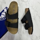 With Box Birkenstock Arizona Black Sandals Birko-flor Nubuck Leather Narrow wide