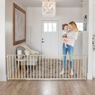 60 -103  Extra-wide Swing Baby Safety Fence Gate Wood Door Indoor Child Dog Cat