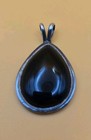 Native American Navajo Signed Vintage Sterling Onyx Teardrop Pendant 1 3 8 