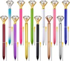 12 Metal Crystal Diamond Pens With 12 Black Ink Refills Office School Writing