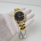 Bulova Quartz Black Dial Gold Tone Stainless Steel Men s Watch 97b228