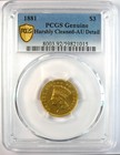 1881 Three Dollar Indian Gold Coin  3 - Certified Pcgs Au Details - Rare Date 