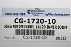 50 Mm Glass Powder Funnel 14 20 Inner Joint Cg-1720-10 Chemglass New
