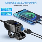 Qc 3 0 Motorcycle Sae Dual Usb Phone Gps Super Fast Charger Adapter Waterproof