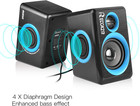 Sp2040 Surround Computer Speakers With Deep Bass Usb Wired Powered Mult
