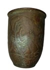 Vintage Lot Copper Brass Judaica Israel Kiddish Cups  Crumb Tray  Lidded Bowl