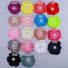 120pcs 9 2cm New Satin Fabric Burned Flowers With Rhinestone Pearl For Hair