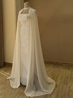 White Ivory Chiffon Wedding Cape Sequin Halter Women Elegant Bridal Cape Cloak