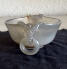 Chinese Carvedstoneminiature Cup With Ram   s Head Ring Handles 2 5   x1 25   repaired