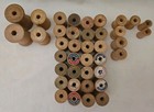 Lot Of 39 Vintage Wooden Thread Spools Assorted Sizes Empty Sewing Craft Rustic