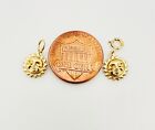 14k Solid Yellow Gold Small Sun Charm Pendant W ring Bail Or Spring Clasp