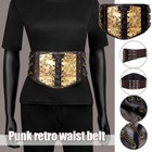 Women Steampunk Vintage Wide Corset Belt Armors Medieval Costume Cosplay