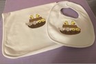 Noah s Ark Embroidered Bib And Burp Cloth Set With Personalization