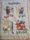 Vintage 1991 Paddington Bear By Nojo Crib Bedding Blanket Quilt 45   36 