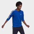 Adidas Essentials 3-stripes Fleece Sweatshirt Size 1x Blue   White Plus Unisex