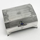 Unusual Shaped Sterling Silver Jewellery Or Trinket Box
