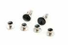New Black Silver Tuxedo 2 Cuff Links Shirt 4 Studs Set  Free Ship
