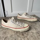 Vtg 60s 70s Converse Blue Label Chucks Low Tops White Made In Usa Mens Sz 9