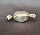 Vintage Candy Round Pill Box Sterling Silver 925 Hinged Novelty