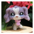 Pet Shop Lps Cocker Spaniel 1209 Purple Dog Blue Flower Eyes With Collar Rare