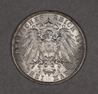 1914 Hamburg German States Silver 3 Mark Uncirculated